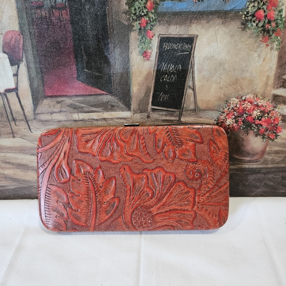 Lodis Los Angeles res tooled leather snap wallet